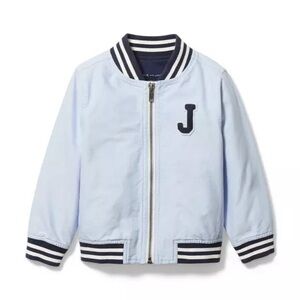 Janie & Jack oxford varsity jacket %100 cotton size 12-18 M